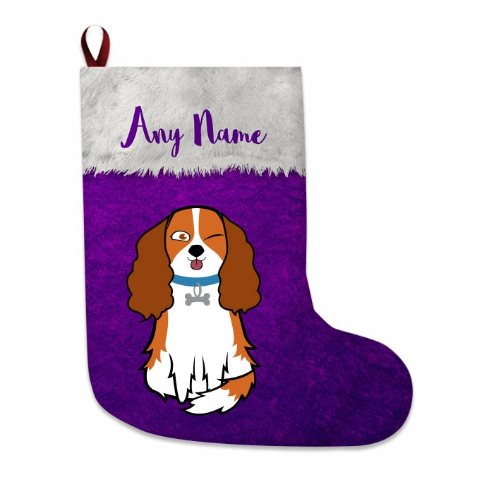 Dogs Personalized Christmas Stocking - Classic Purple - Image 2