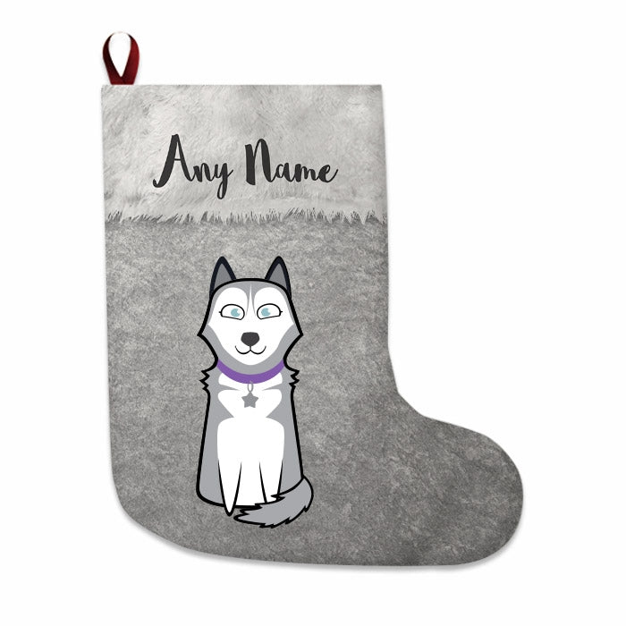 Dogs Personalized Christmas Stocking - Classic Silver - Image 2
