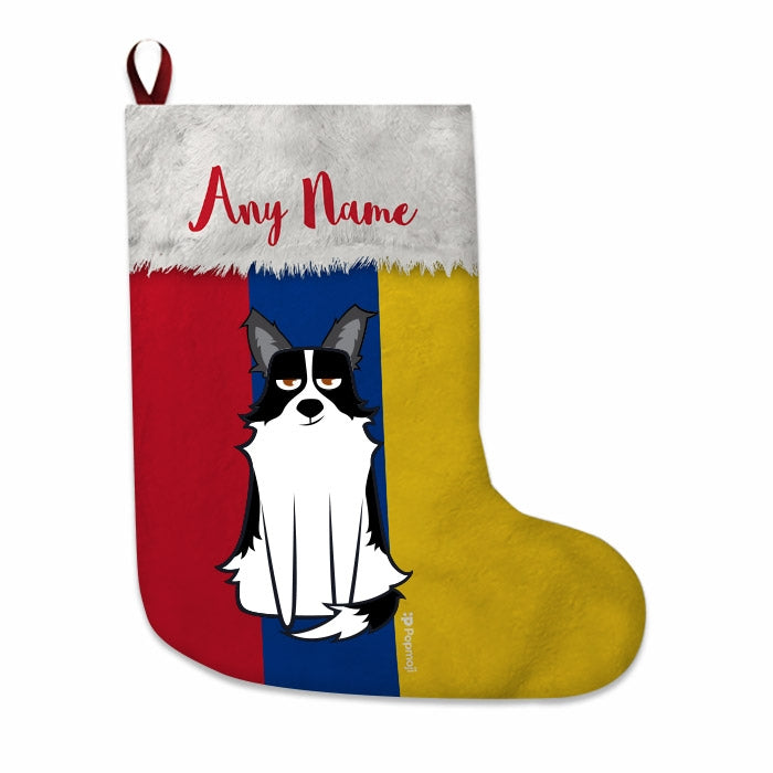 Dogs Personalized Christmas Stocking - Columbian Flag - Image 1