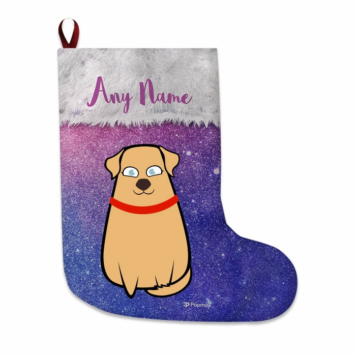 Dogs Personalized Christmas Stocking - Galaxy Glitter - Image 1