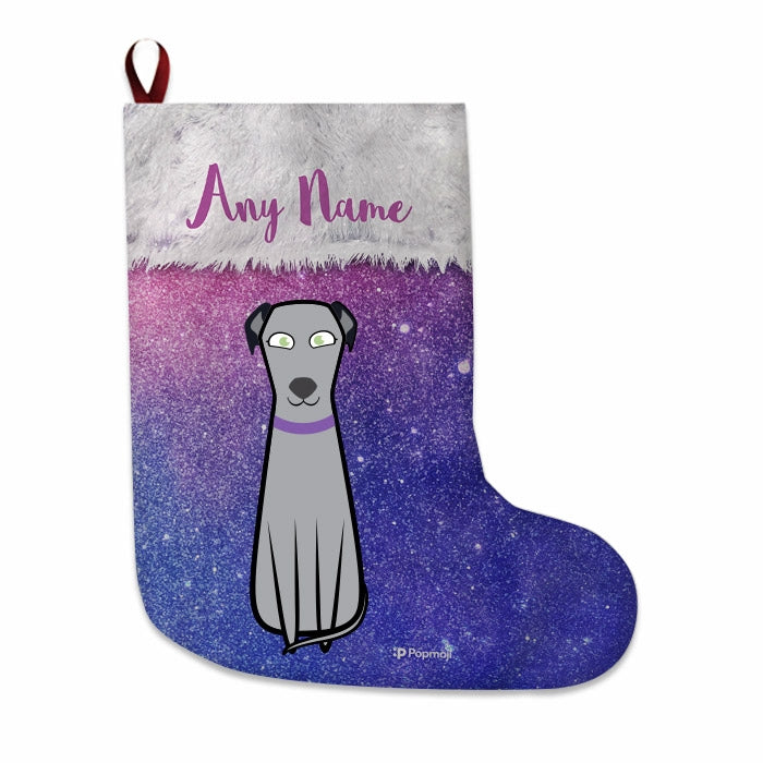 Dogs Personalized Christmas Stocking - Galaxy Glitter - Image 2