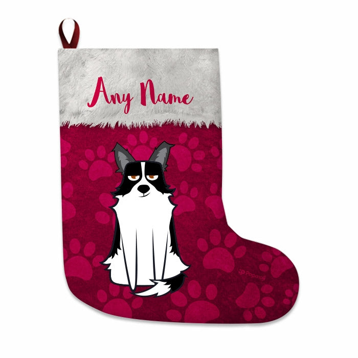 Dogs Personalized Christmas Stocking - Paw Print - Image 1