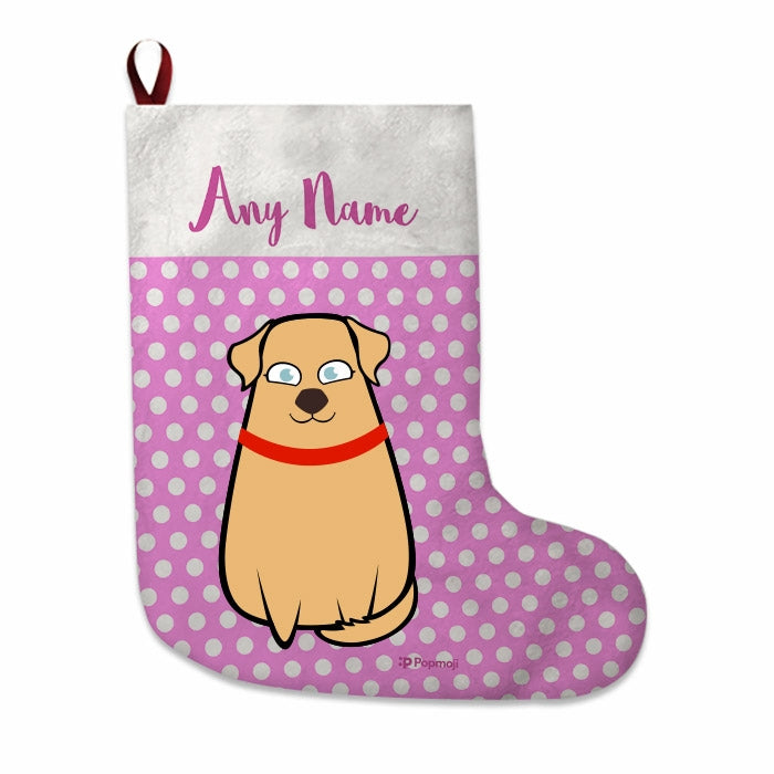 Dogs Personalized Christmas Stocking - Polka Dots - Image 2