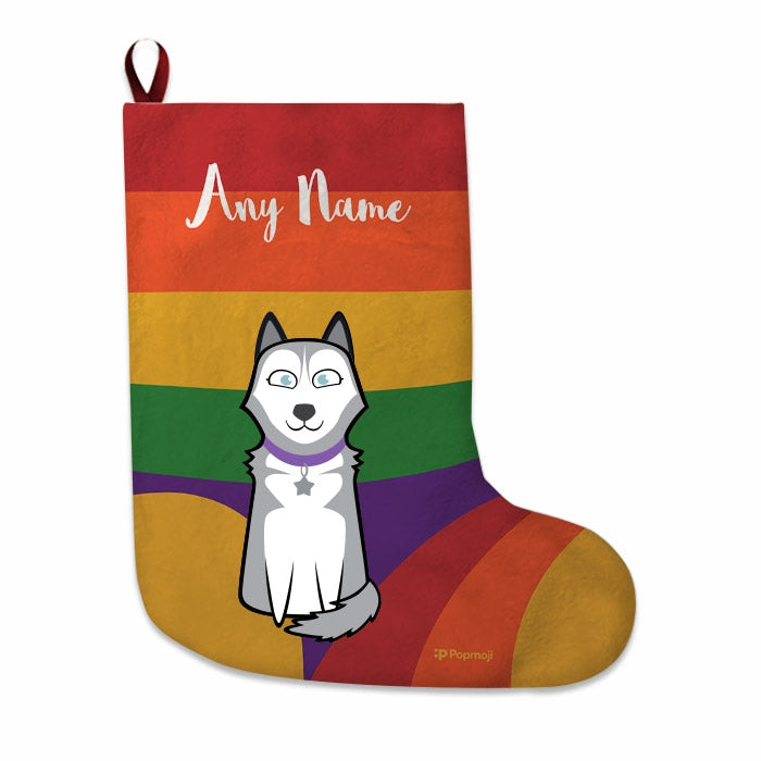 Dogs Personalized Christmas Stocking - Rainbow - Image 2