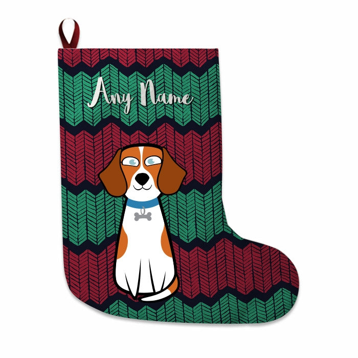 Dogs Personalized Christmas Stocking - Zig Zags - Image 1