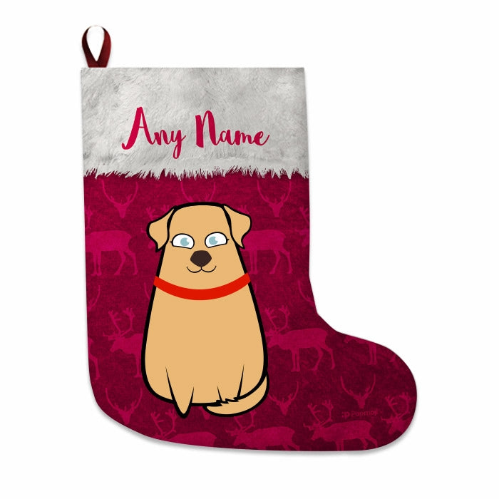 Dogs Personalized Christmas Stocking - Reindeer - Image 2