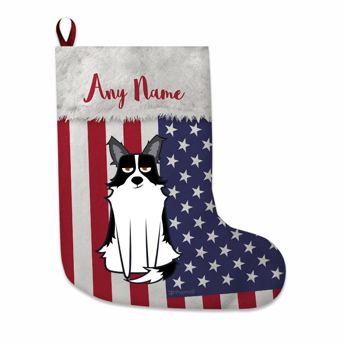 Dogs Personalized Christmas Stocking - American Flag - Image 2
