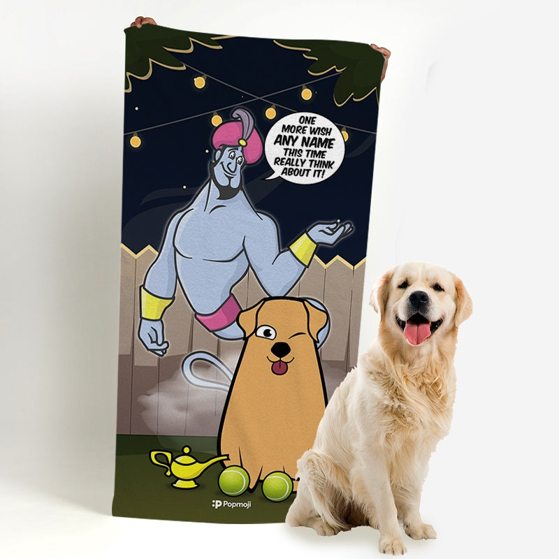 Personalized Dog 3 Wishes Beach Towel - Image 1
