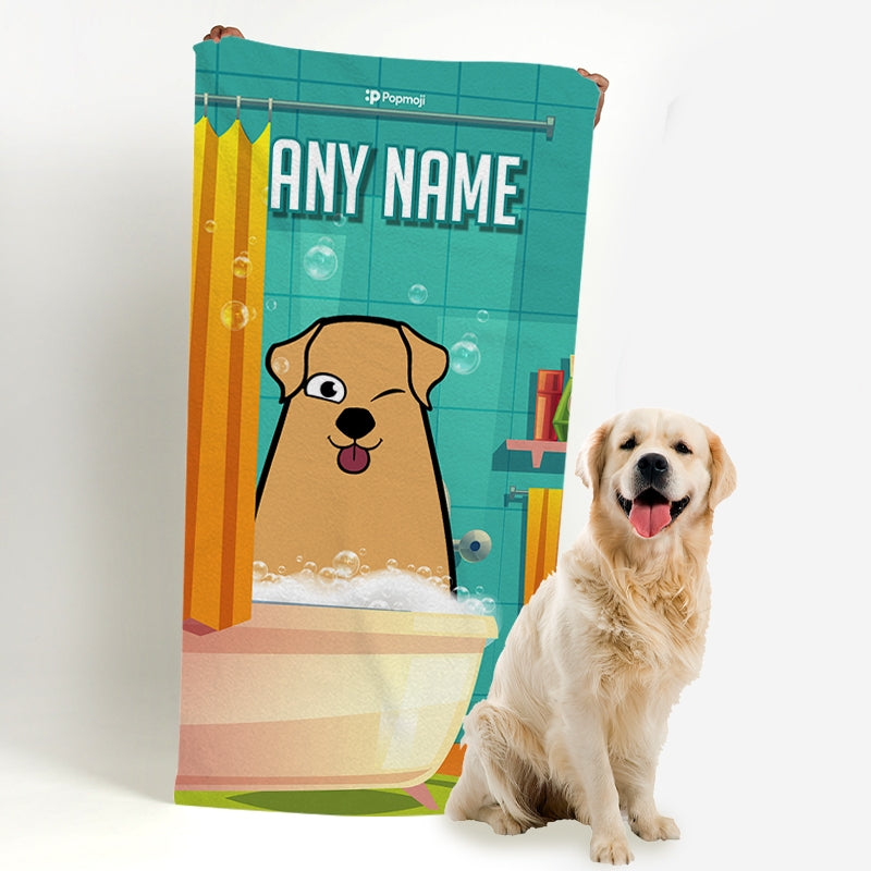 Personalized Dog Bath Time Beach Towel - Image 3