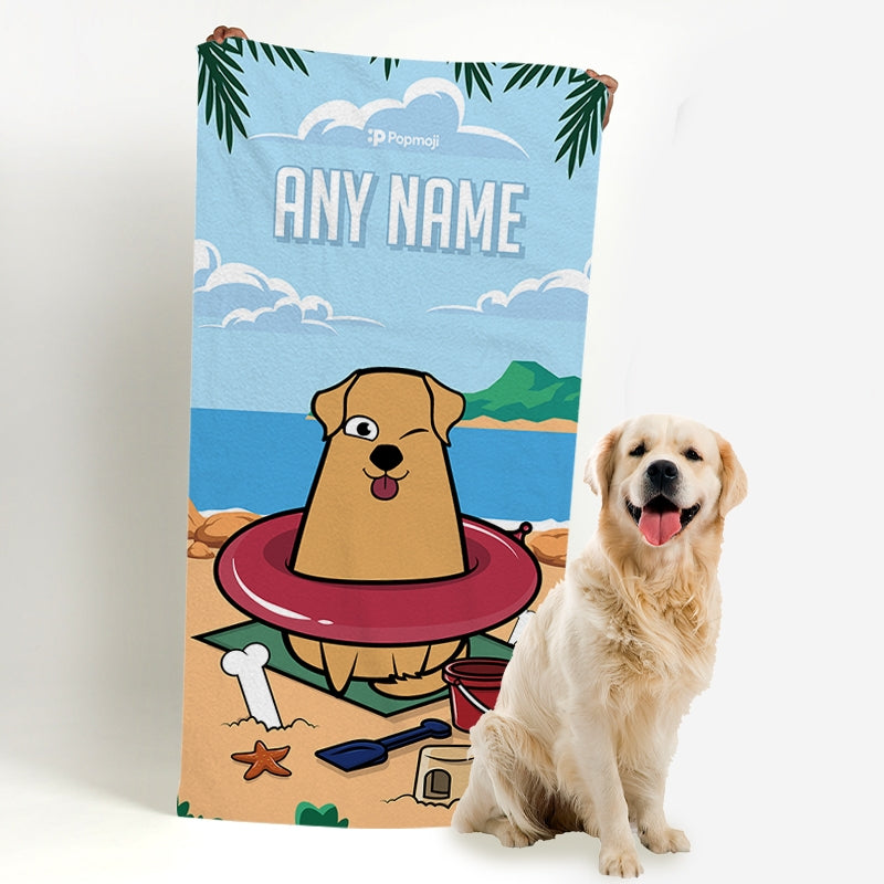 Personalized Dog Beach Fun Beach Towel - Image 1