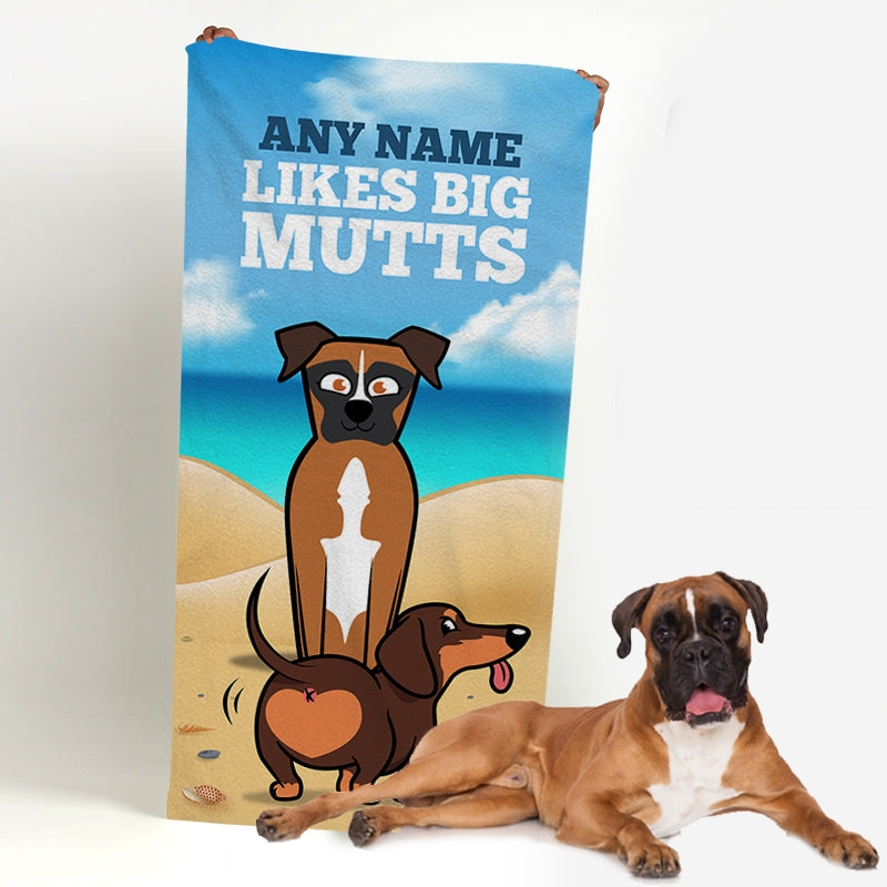 Personalized Dog Big Mutts Beach Towel - Image 2