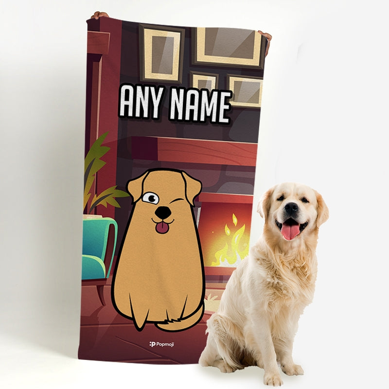 Personalized Dog Fireplace Beach Towel - Image 3