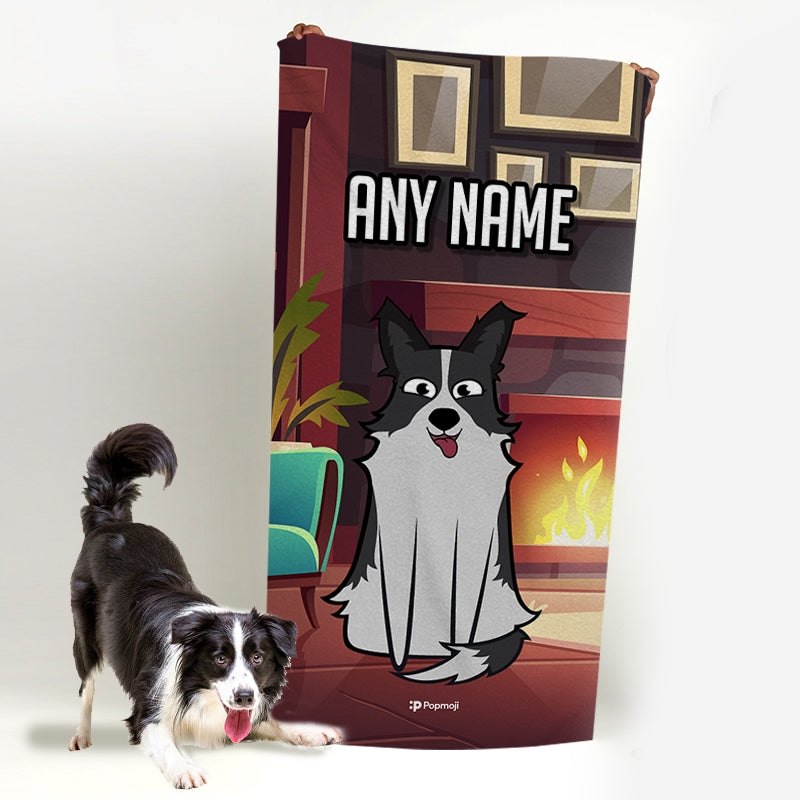 Personalized Dog Fireplace Beach Towel - Image 2