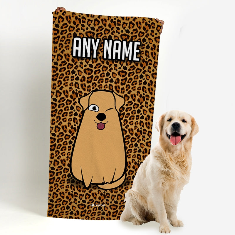 Personalized Dog Leopard Print Beach Towel - Image 4