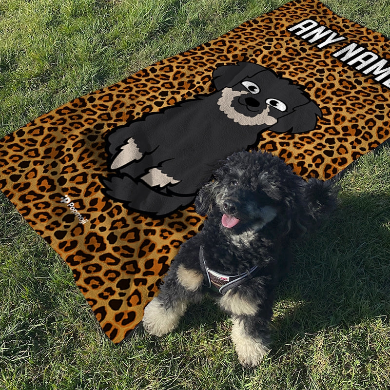 Personalized Dog Leopard Print Beach Towel - Image 5