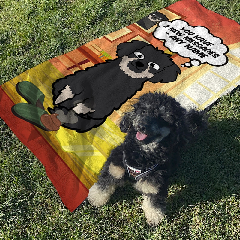 Personalized Dog New Messages Beach Towel - Image 5
