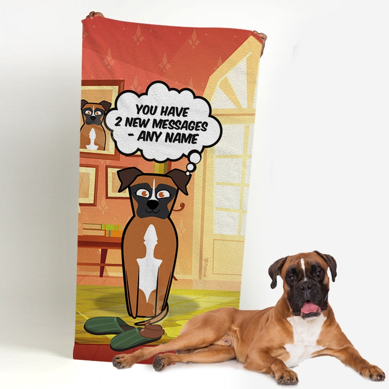 Personalized Dog New Messages Beach Towel - Image 2