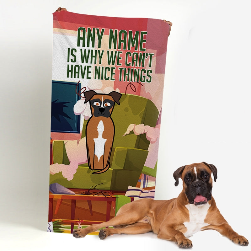 Personalized Dog Nice Things Beach Towel - Image 1