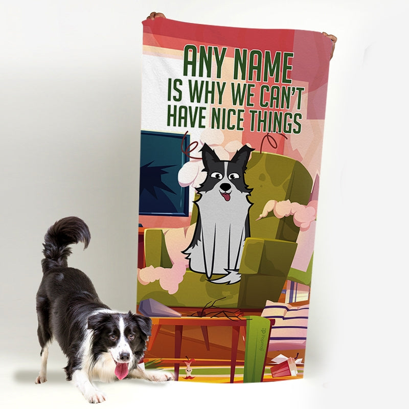 Personalized Dog Nice Things Beach Towel - Image 3