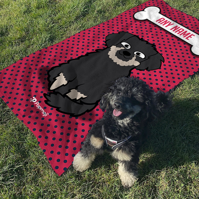 Personalized Dog Polka Dots Beach Towel - Image 5