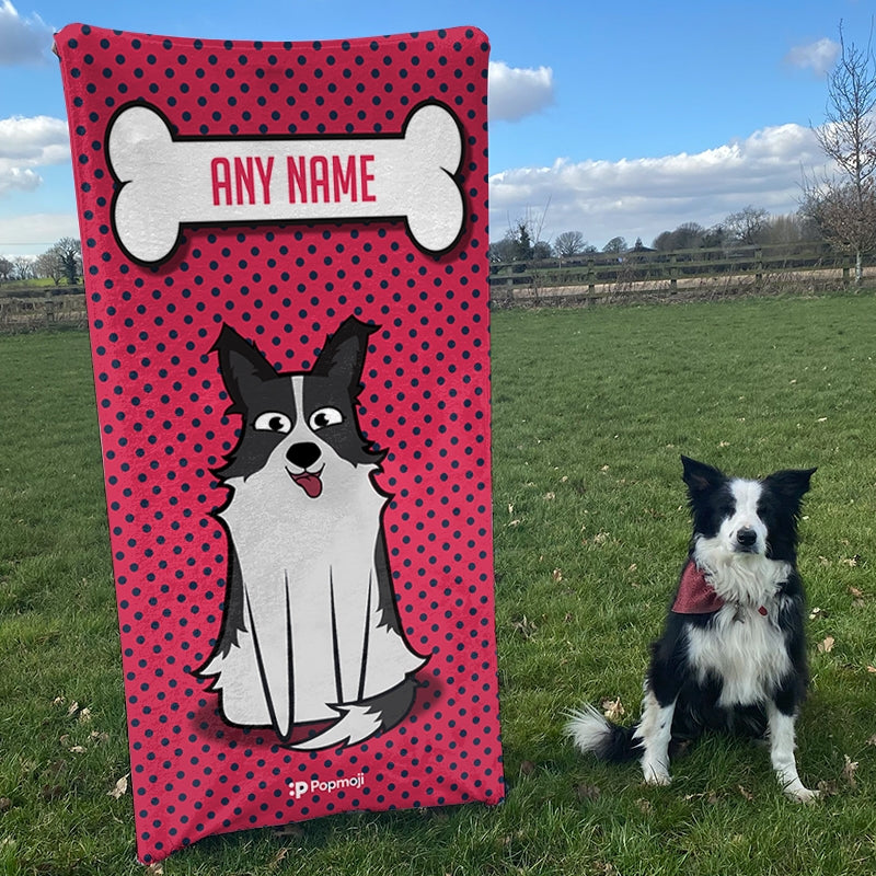 Personalized Dog Polka Dots Beach Towel - Image 4