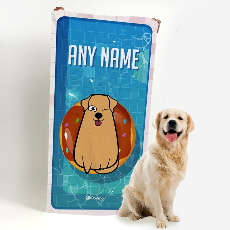 Personalized Dog Pool Time Beach Towel - Image 3