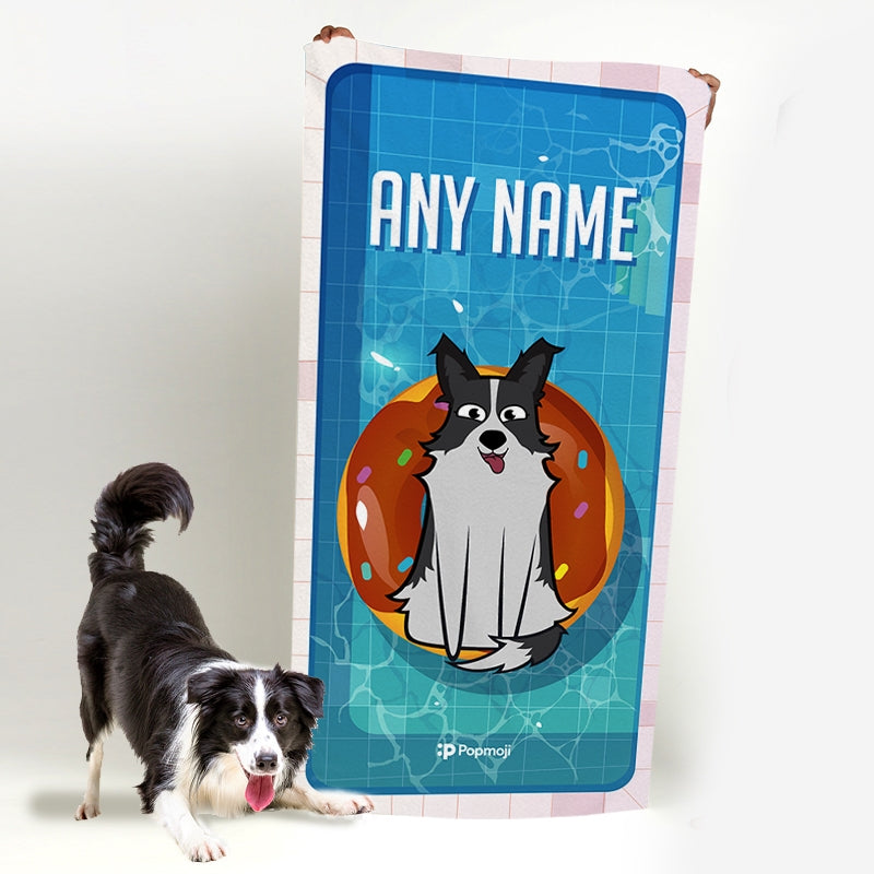 Personalized Dog Pool Time Beach Towel - Image 2