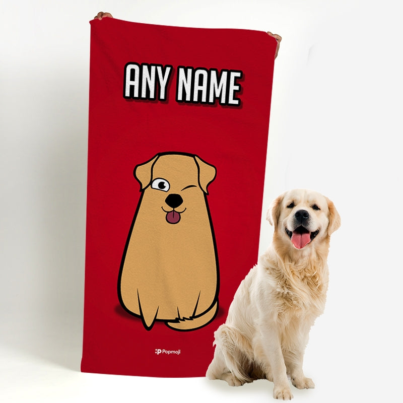 Personalized Dog Red Beach Towel - Image 2