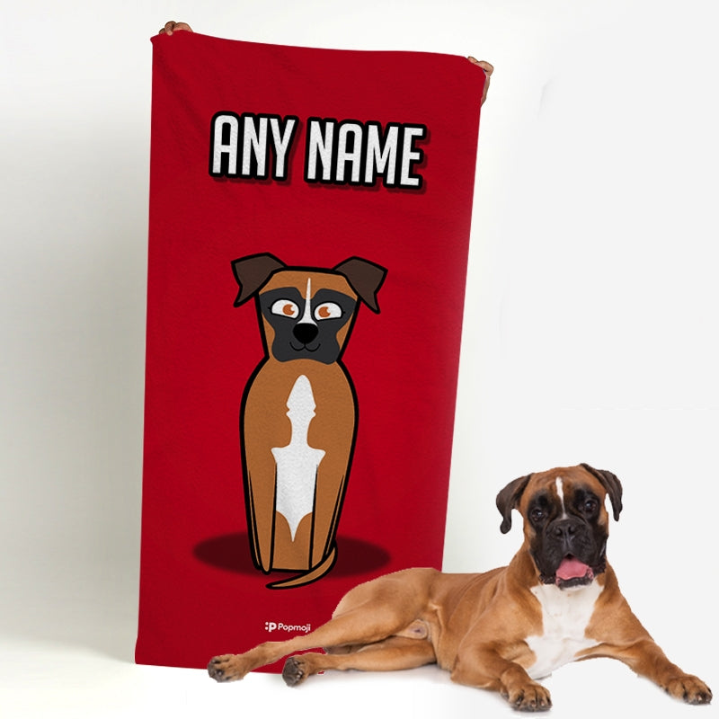 Personalized Dog Red Beach Towel - Image 4