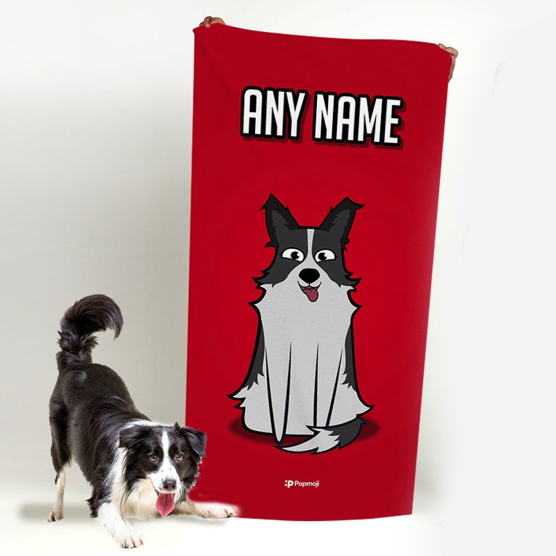 Personalized Dog Red Beach Towel - Image 1