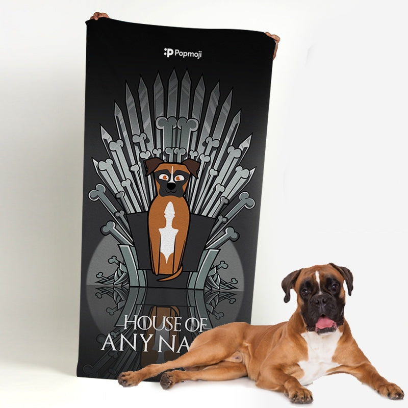 Personalized Dog Throne Beach Towel - Image 1