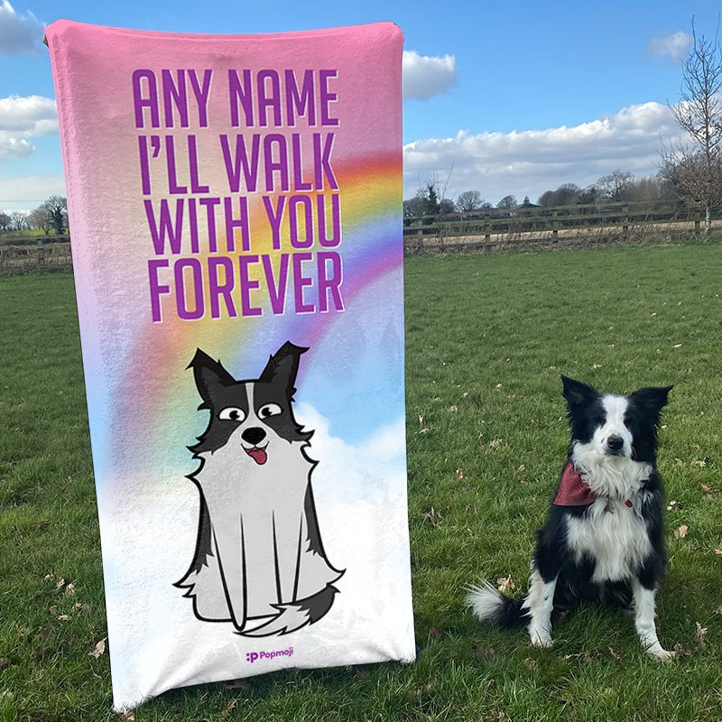 Personalized Dog Walk With You Forever Beach Towel - Image 4