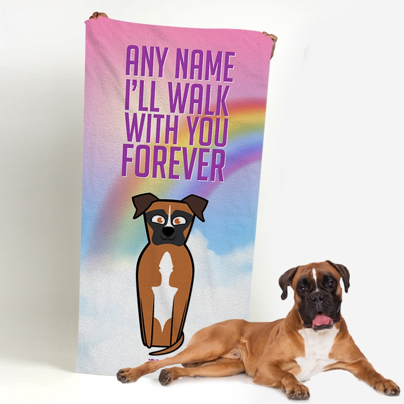 Personalized Dog Walk With You Forever Beach Towel - Image 3