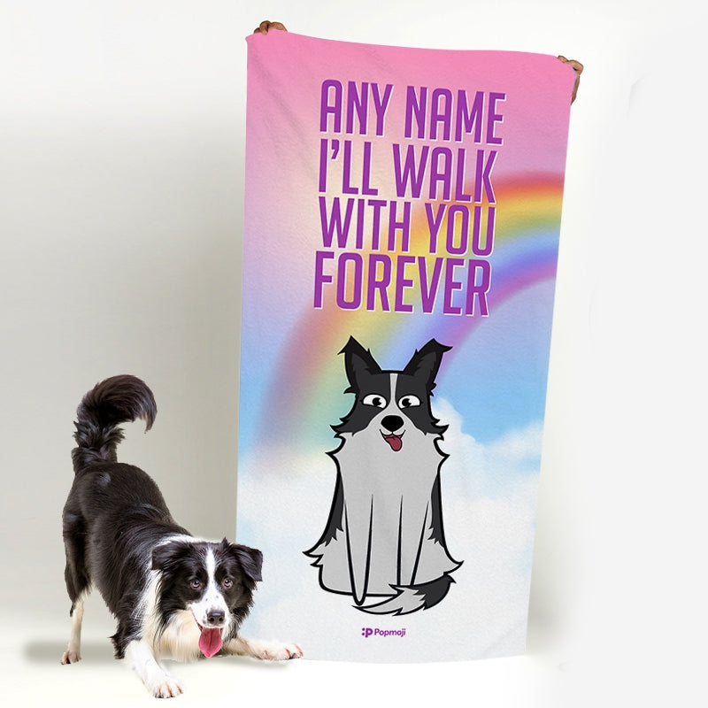 Personalized Dog Walk With You Forever Beach Towel - Image 2
