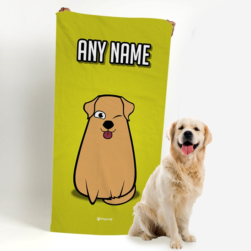 Personalized Dog Yellow Beach Towel - Image 2