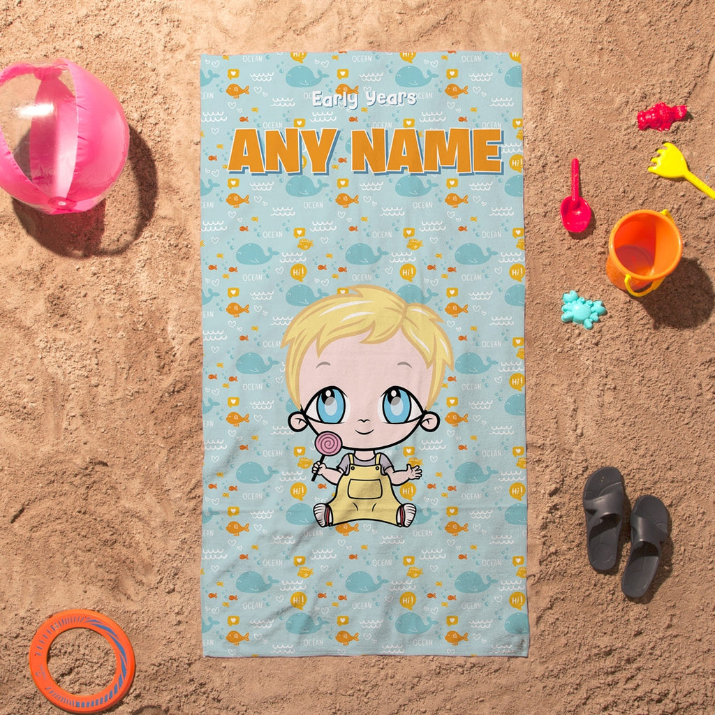 Early Years Fish Pattern Beach Towel - Image 1