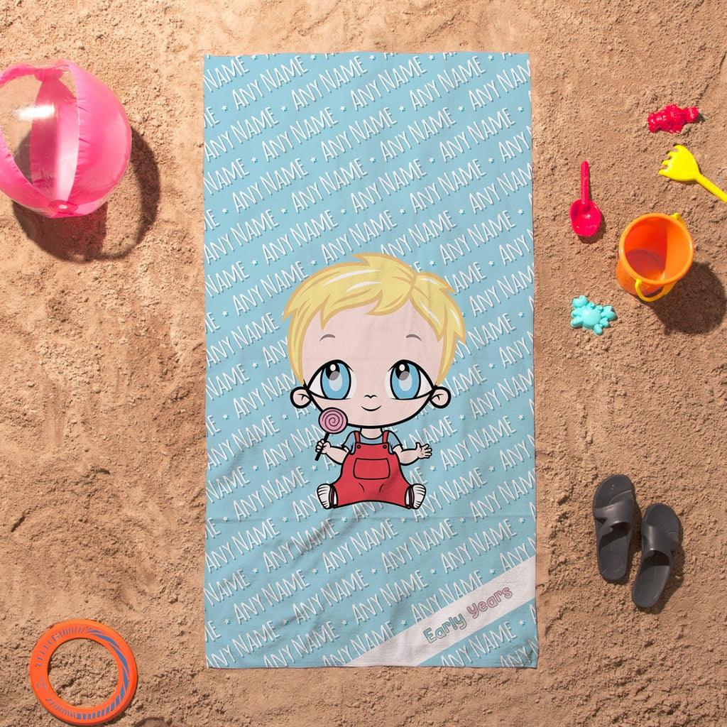 Early Years Blue Typography Beach Towel - Image 1