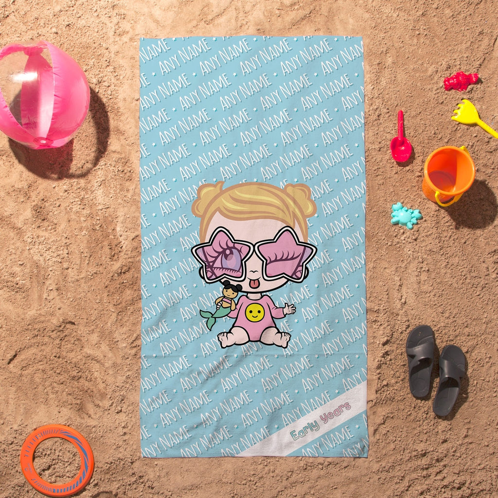 Early Years Blue Typography Beach Towel - Image 5