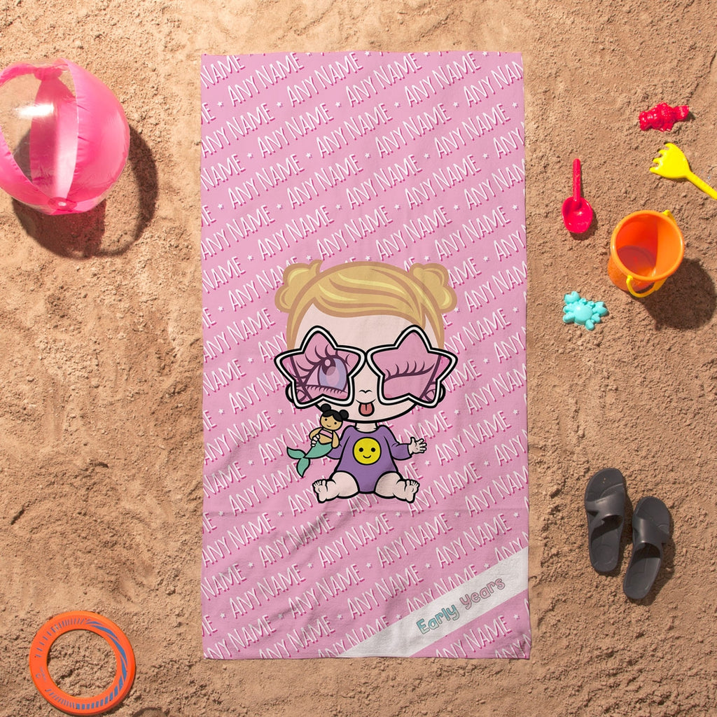 Early Years Pink Typography Beach Towel - Image 1
