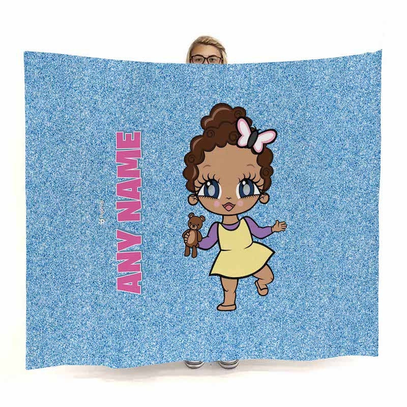 Babies Blue Glitter Fleece Blanket - Image 1