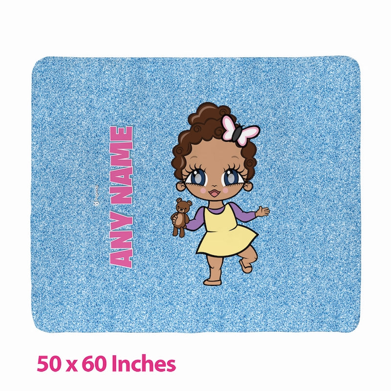 Babies Blue Glitter Fleece Blanket - Image 2