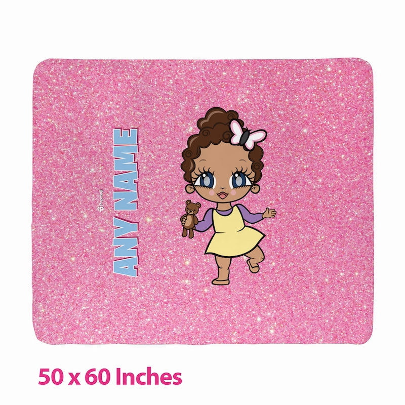 Babies Pink Glitter Fleece Blanket - Image 2