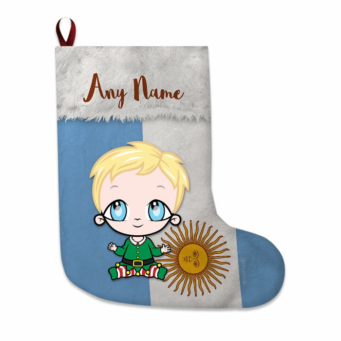 Babies Personalized Christmas Stocking - Argentinian Flag - Image 2