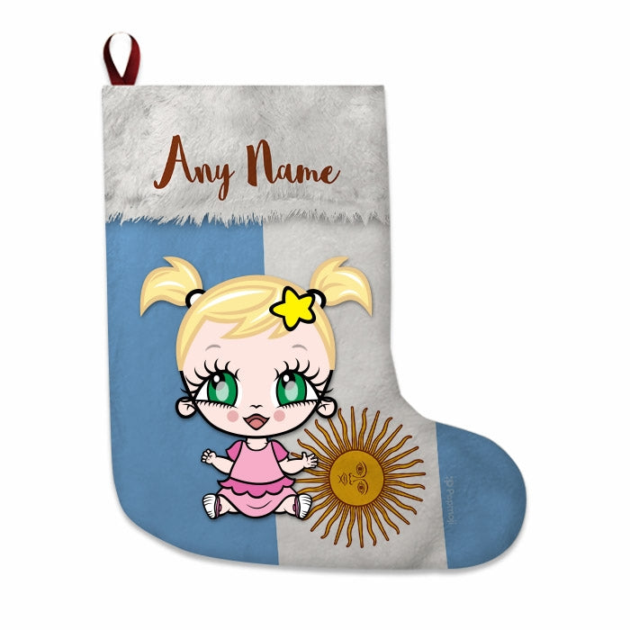 Babies Personalized Christmas Stocking - Argentinian Flag - Image 4