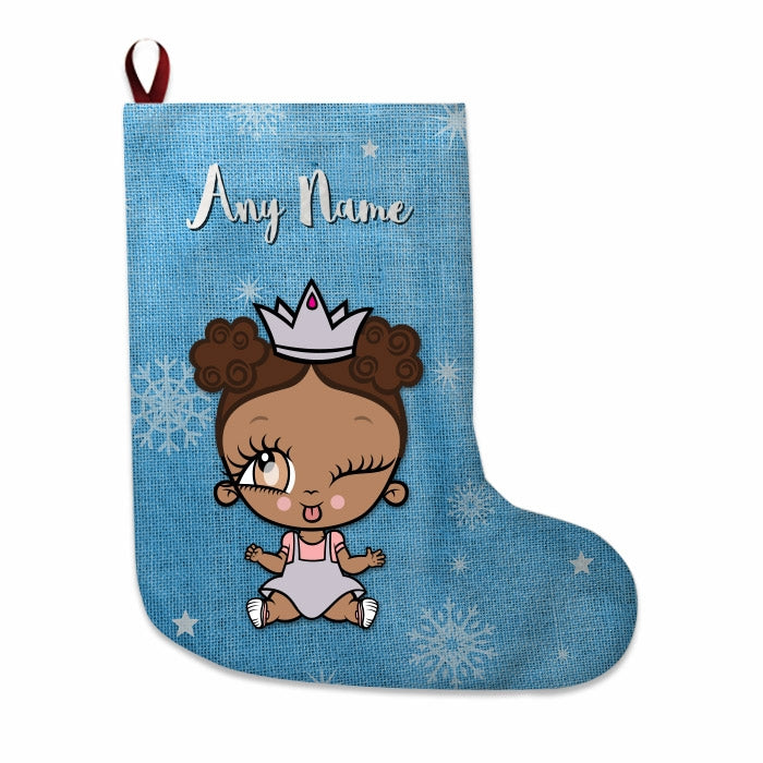 Babies Personalized Christmas Stocking - Blue Jute - Image 1