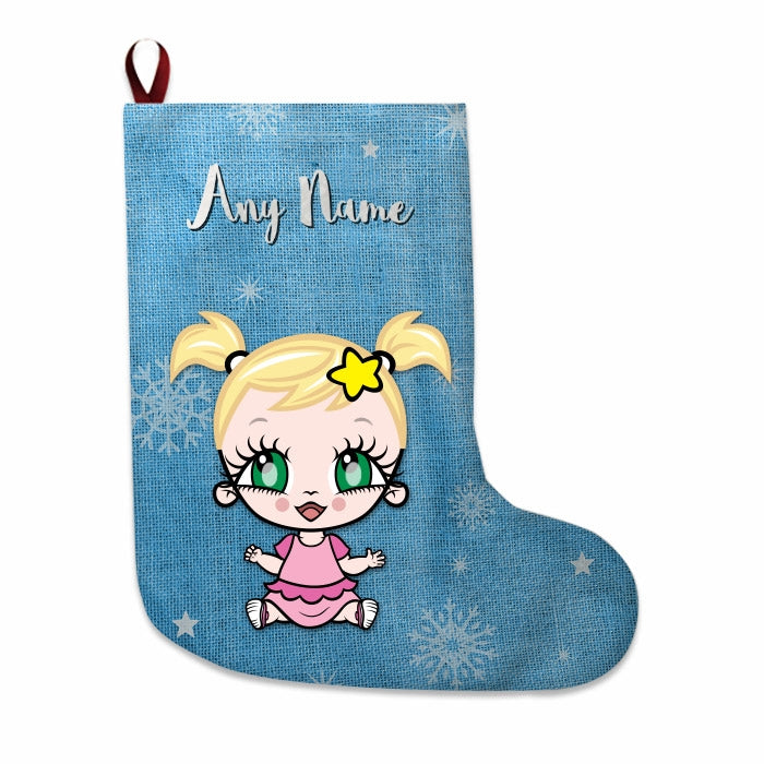 Babies Personalized Christmas Stocking - Blue Jute - Image 3