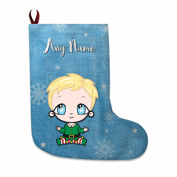 Babies Personalized Christmas Stocking - Blue Jute - Image 4