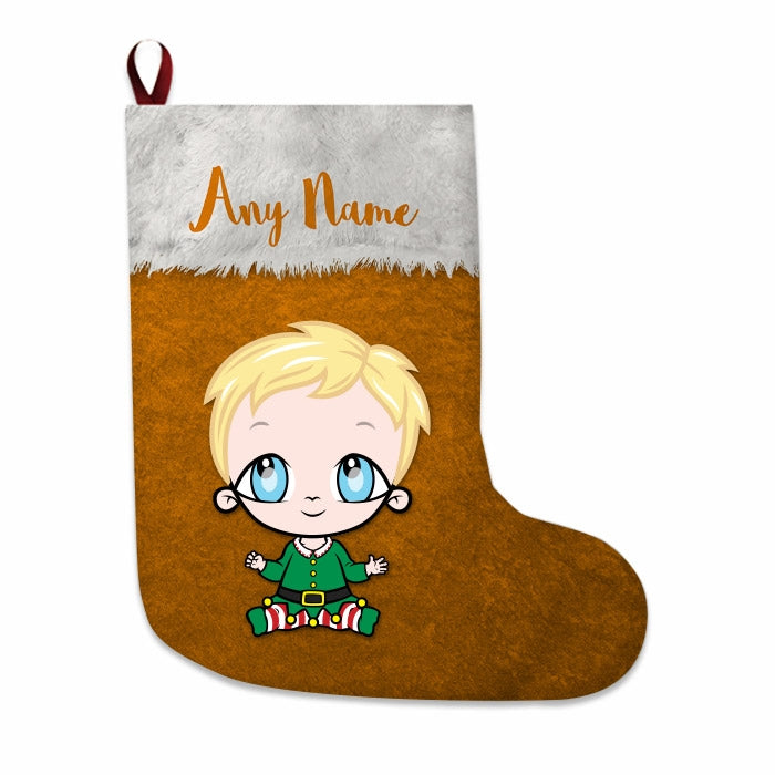 Babies Personalized Christmas Stocking - Classic Orange - Image 1