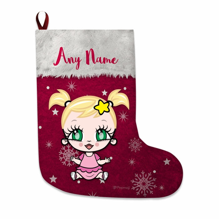 Babies Personalized Christmas Stocking - Classic Red Snowflake - Image 4