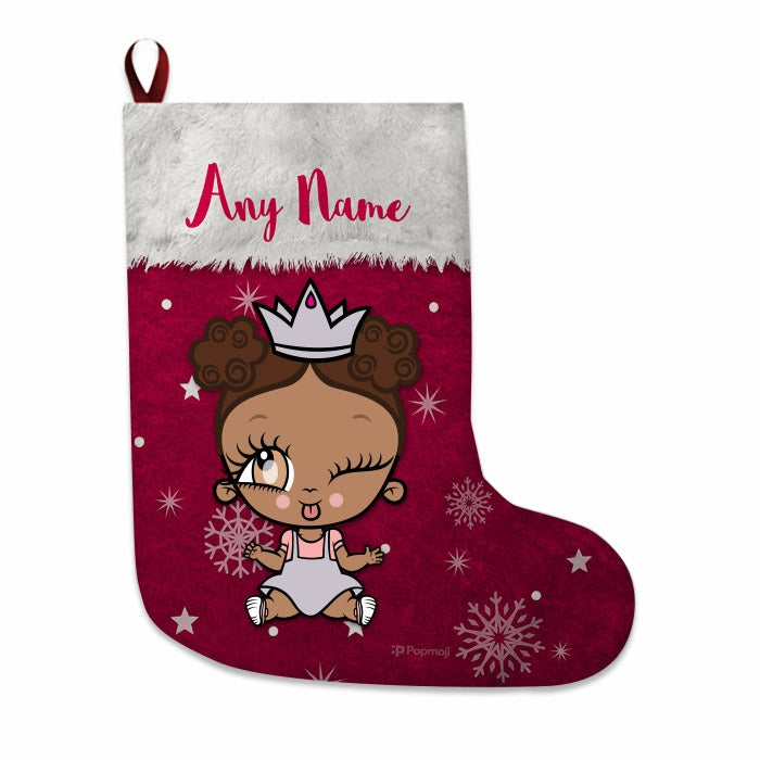 Babies Personalized Christmas Stocking - Classic Red Snowflake - Image 3